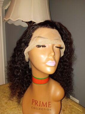 Pure Collection Dark Brown Curly Human Hair Lace Front Wig